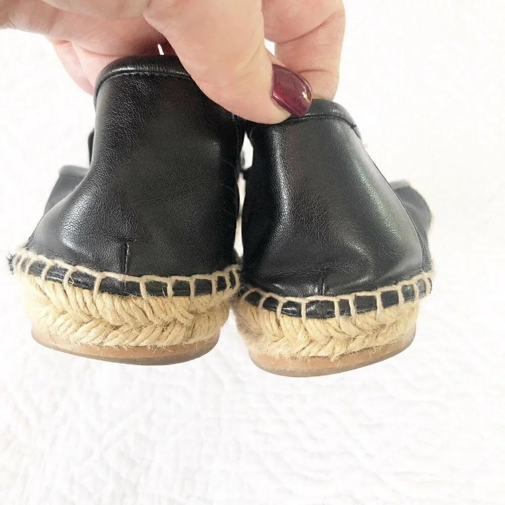 Stella McCartney Black Leather & Mesh Espadrilles Sz 40 US 9.5